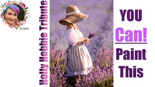 Girl in Lavender Step by step acrylic painting 🌼🌸🌼🌸 | TheArtSherpa