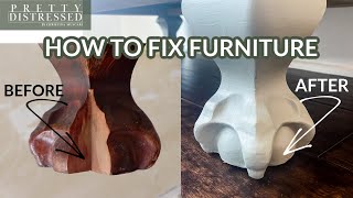 Repair Damaged Furniture from the Thrift Store | Silicone Mold and Wood Filler Tutorial