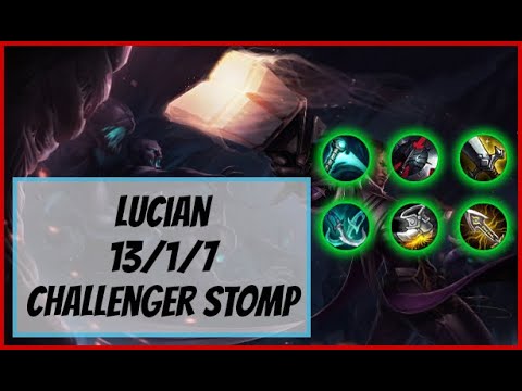 Korean Challenger Lucian Bot (13/1/7) Gameplay Replay - Patch 10.16