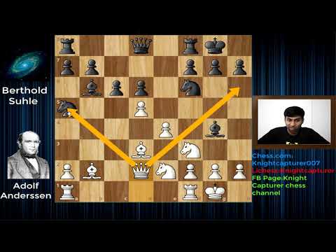 One mistake and he pounces like a Tiger !! Adolf Anderssen Vs Berthold Suhle Breslau 1860 !!