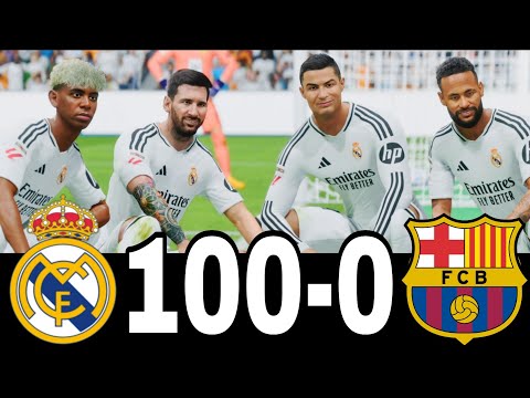FC 24 -MESSI RONALDO NEYMAR & MBAPPE | ALL STARS |  REAL MADRID 100-0 MANCHESTER UNITED
