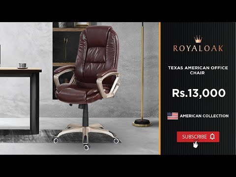 Royaloak mid back leather office chair, adjustable arm