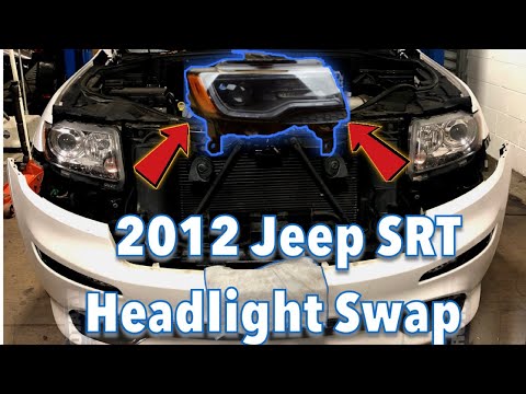 2012 Jeep Grand Cherokee Headlight Swap to 2014 SRT (Bi-Xenon DRL LED) installed