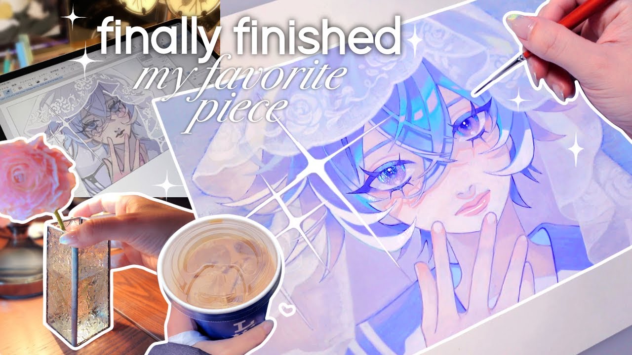 art vlog / finishing my favorite gouache painting and cooking for myself ✧