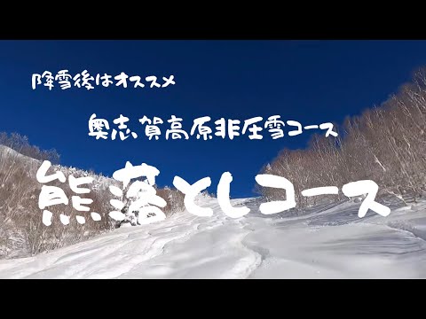 Video: コース紹介　クマ落としコース　奥志賀高原スキー場非圧雪コース　パウダースノー