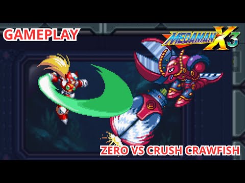 ZERO VS CRUSH CRAWFISH | GAMEPLAY | MEGA MAN X3 REMAKE IN PS1 STYLE | KENSU WILLIAM