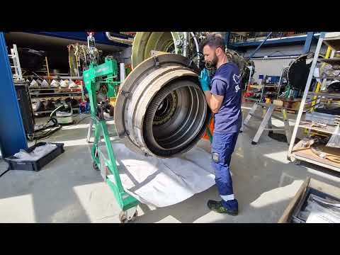 CFM56-7B Engine Booster full of gravel