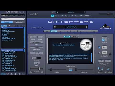 Sound Dust release Table Of Elements for Omnisphere with 40% off intro offer