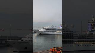 Cruise ship SEABOURN SOJOURN arrival in Barcelona port spain #msc #maersk #ship #cruiseship
