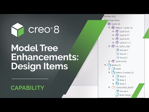 Model Tree Enhancements Part 2: Design Items | Creo 8