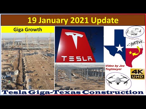 Tesla Gigafactory Texas 19 January 2021 Cyber Truck & Model Y Factory Construction Update (07:45AM)