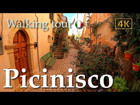 Picinisco (Lazio), Italy【Walking Tour】History in Subtitles - 4K60