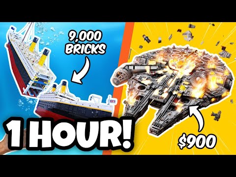 *1 HOUR* Of DESTROYING the world's BIGGEST LEGO SETS...
