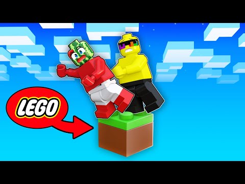 Insane!! Sunny Trapped on ONE LEGO Block in Minecraft!