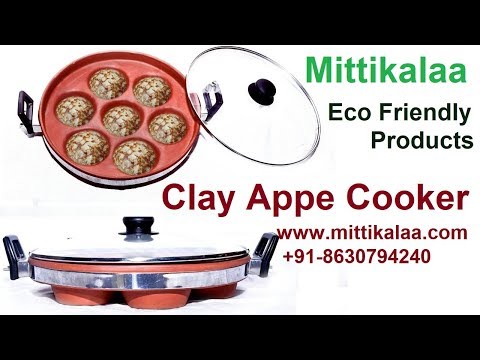 Clay mittikalaa small size appe cooker with glass lid