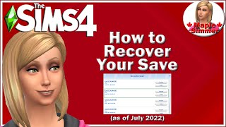 How to Recover a Sims 4 Saves as of July 2022 (Sims 4 Tutorials)