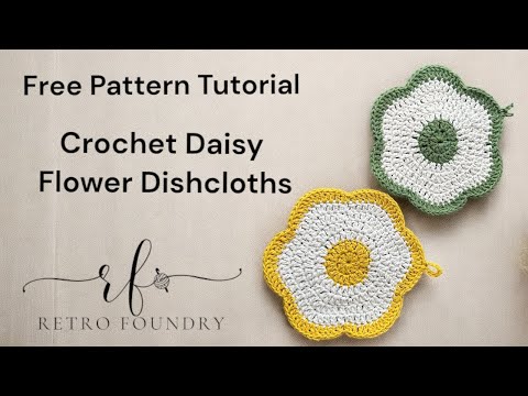 Quick & Easy Crochet Daisy Flower Dishcloth