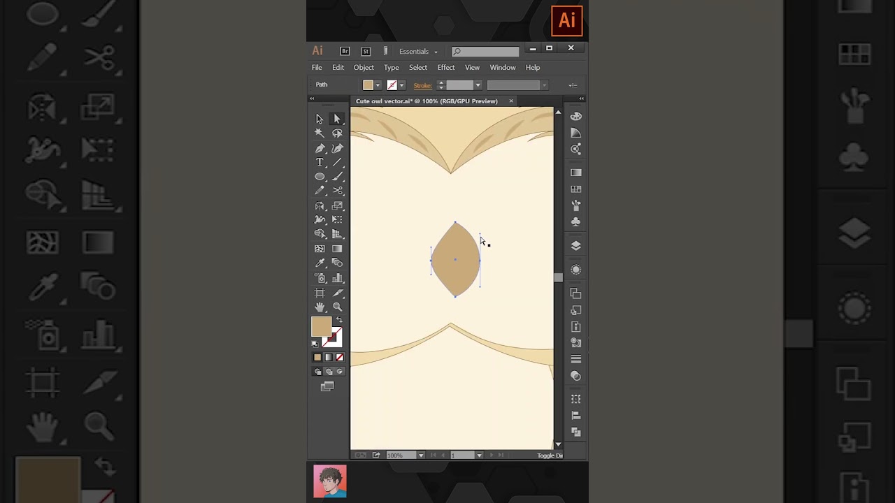 Cute Owl | Adobe illustrator | Vector Art | #shorts #youtubeshorts