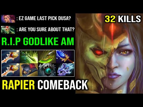 Who Said Medusa is Weak Against AM?? EPIC 32Kills Rapier Comeback with Full Agility Butterfly DotA 2