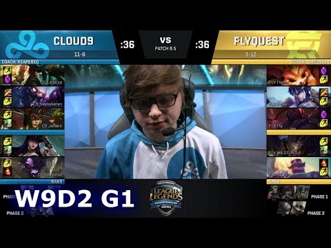 Cloud 9 vs FlyQuest | Week 9 Day 2 of S8 NA LCS Spring 2018 | C9 vs FLY W9D2 G1