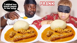 I added too much Pepper On My Wife&#39;s Soup&quot;Prank&quot; Peanut Soup and Fufu