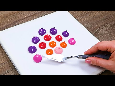 How to Paint Abstract Pink Sunset | Easy and Beautiful Painting