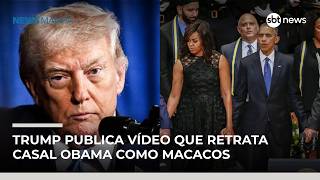 Trump publica vídeo racista que retrata casal Obama como macacos | #NewsManhã