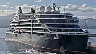 Cruise ship MV Seabourn venture arriving to Ajaccio