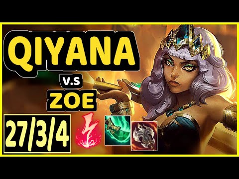 EXILEH (QIYANA) vs ZOE - 27/3/4 KDA MID GAMEPLAY - EUW Ranked MASTER