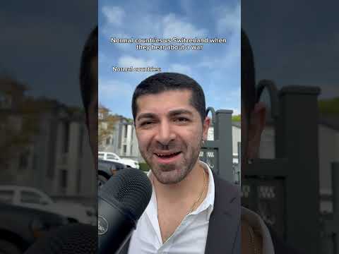 Normal countries vs Switzerland when they hear about a war. #shorts #skit #funny