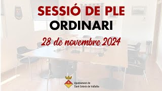 Ple Municipal Ordinari 28 de novembre de 2024