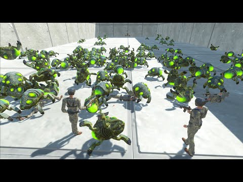 Team Humans vs. Alien Bugs / Base Capture - Animal Revolt Battle Simulator