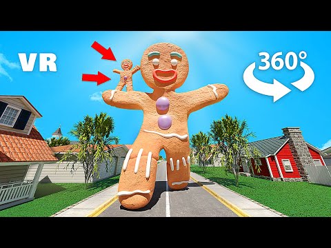 360° VR -  Gingerbread Man Funny Animation || Shrek