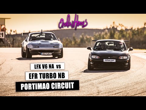 Miata Battle - Turbo vs V6 - Portimao Circuit - RAW Sound MultiCam