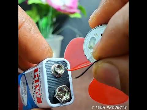 how to connect HIW 9v battery to dc motor