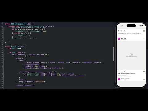 SwiftUI Collapsible Header Tutorial | Instagram Style Sticky Header (PreferenceKey Explained)