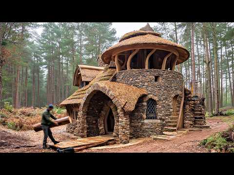 I Built a Two Story Forest House in 15 Days with No Money: Solo Bushcraft Survival (Full)