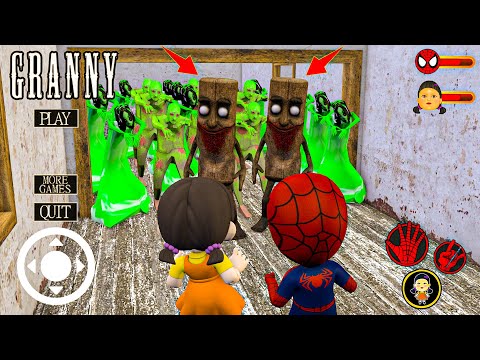 Playing as SQUID DOLL vs BALLERINA CAPPUCCINA vs TUNG TUNG SAHUR vs Team FAMILY in Granny House