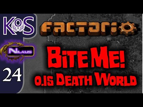 Factorio 0.15 Bite Me! Ep 24: Biter Genocide - Death World COOP MP Gameplay, Let's Play