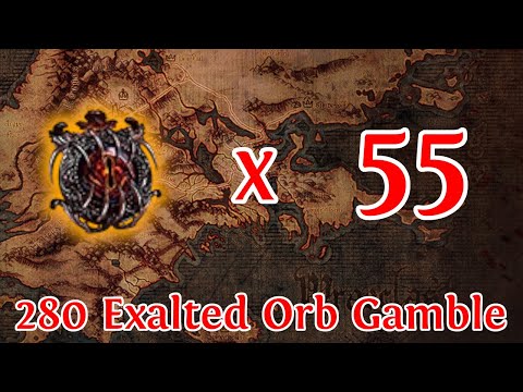 PATH OF EXILE 3.15 - IDENTIFYING 55 UBER ELDER WATCHER'S EYES - 280 EXALTED ORB GAMBLE!!