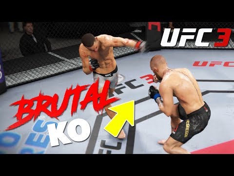 EA SPORTS UFC 3 Beta Gameplay: BRUTAL Knockout! McGregor vs Diaz Rematch!