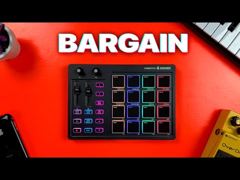 Donner MIDI Pad Beat Maker Machine Professional, Drum Machine with 16 Beat Pads, 2 Assignable Fader & Knobs and Music Production Software image 9