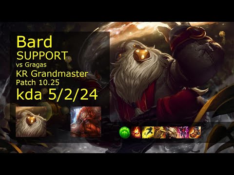 Bard Support & Kalista vs Gragas & Ashe - KR Grandmaster 5/2/24 Patch 10.25 // [롤] 바드 vs 그라가스 서폿
