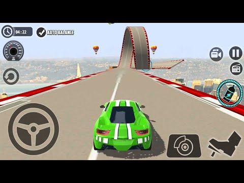 Impossible Car Tracks 3D - Green Gt Car Driving Impossible Stunts Levels 5 to 9 Android Gameplay