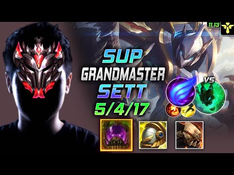 GrandMaster Sett Support vs Thresh - 천상계 서폿 세트 템트리 룬 터화공 난입 セト Сетт 腕豪 賽特 - LOL KR 11.13