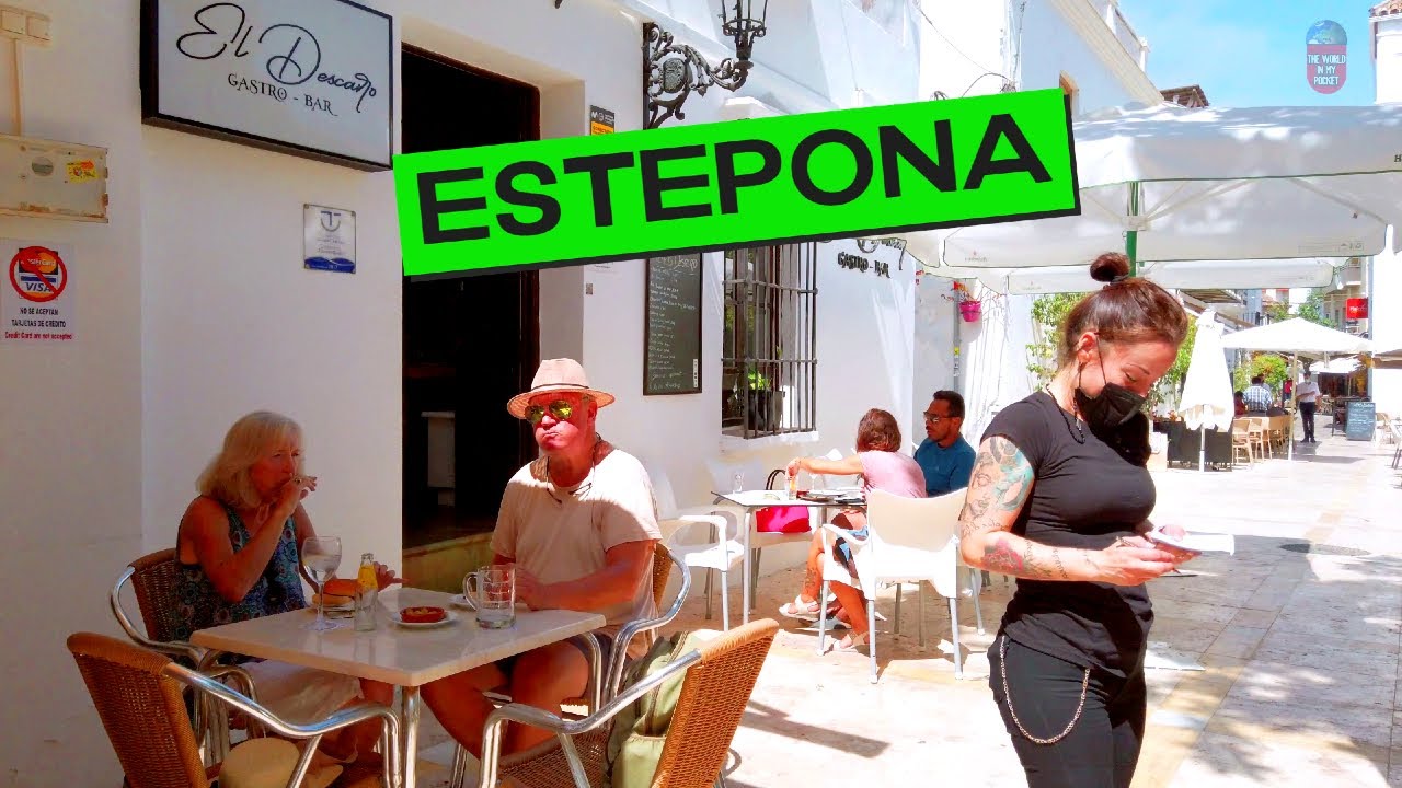 ESTEPONA OLD TOWN | Walk TOUR | Bars and Restaurants, Shops | MALAGA, COSTA DEL SOL, SPAIN 4K 2021