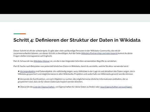 Wikidata Fortgeschrittenen Kurs Block 4: Automatisierter Datenimport