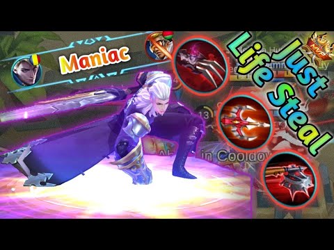 Alucard Maniac - Just LifeSteal Build - MVP in Ranked | Mobile Legends
