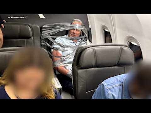 Unruly passenger arrested after being restrained with duct tape during flight