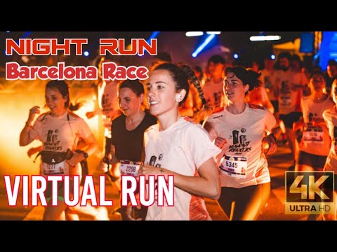 Virtual Run | Barcelona Night Run Video | Treadmill Workout #060